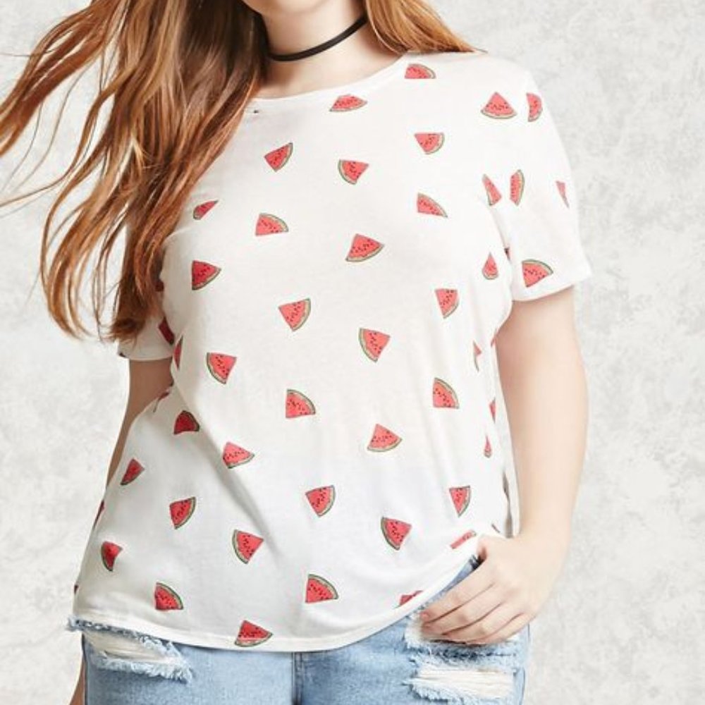 Forever 21 Watermelon Print Tee